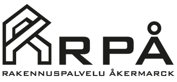 Rakennuspalvelu Åkermarck, logon on linkki etusivulle.